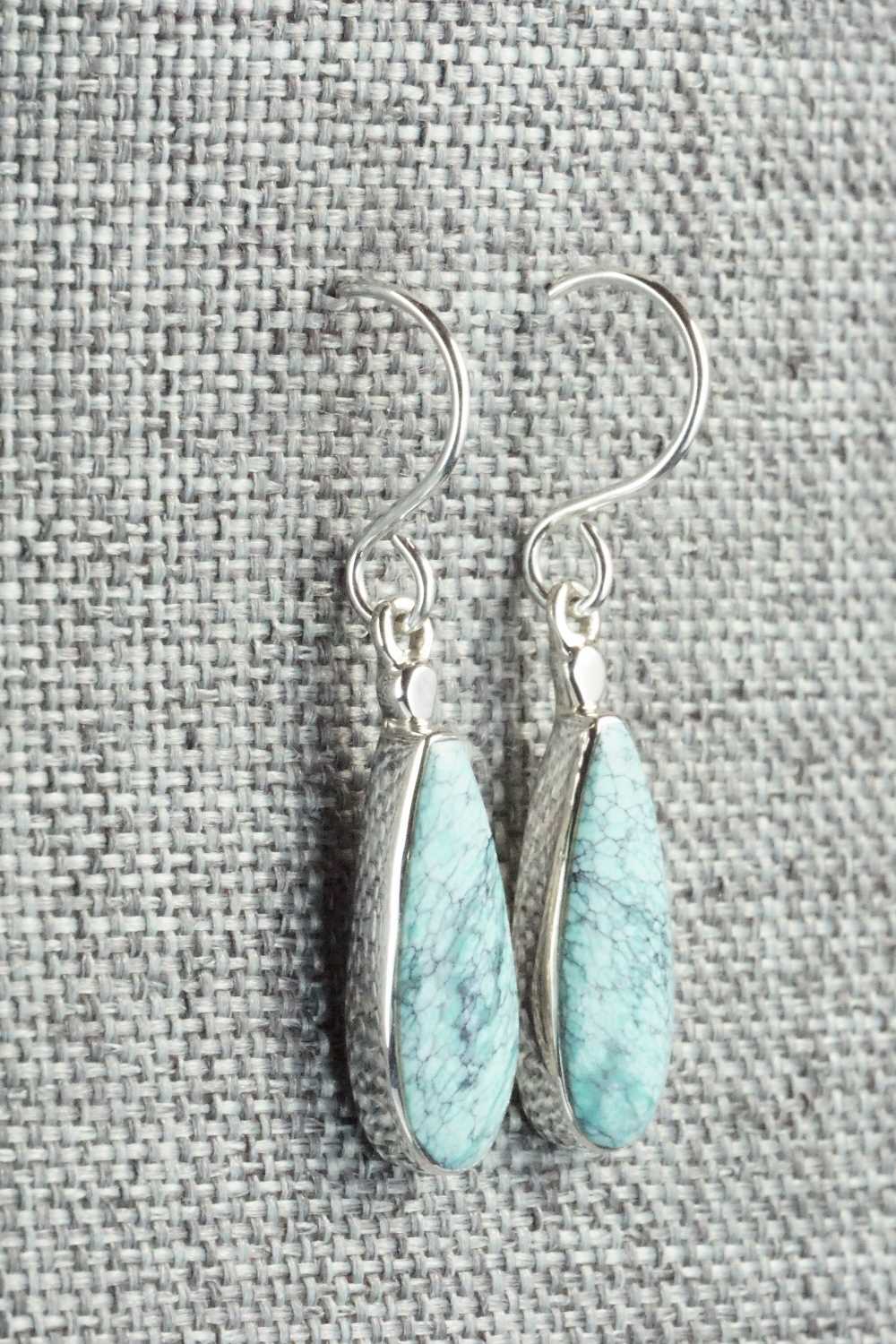 Turquoise & Sterling Silver Earrings - Kenneth Bitsie