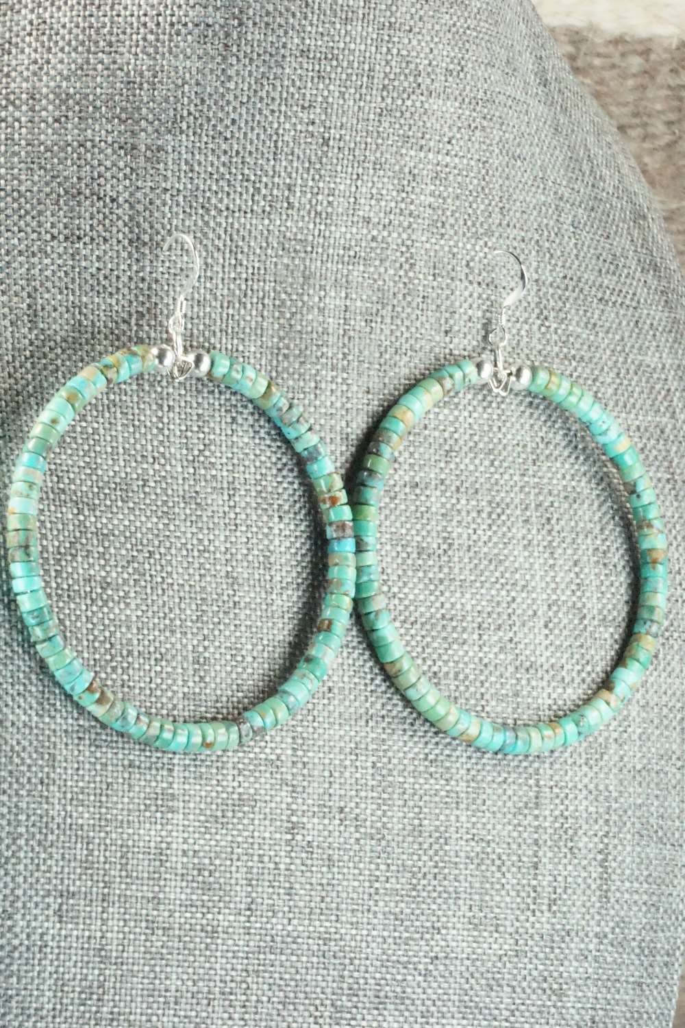 Turquoise & Sterling Silver Earrings - Doreen Jake
