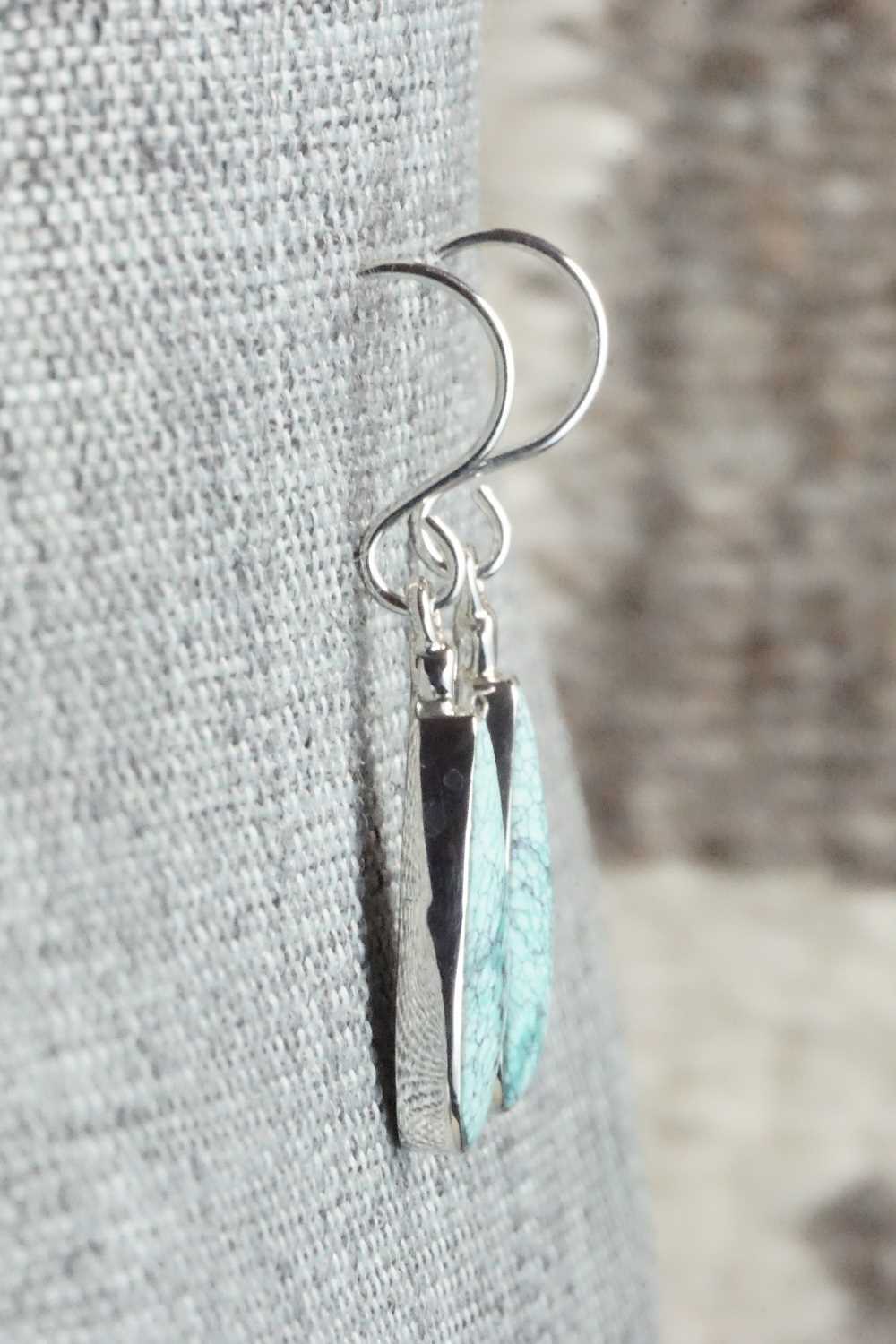 Turquoise & Sterling Silver Earrings - Kenneth Bitsie
