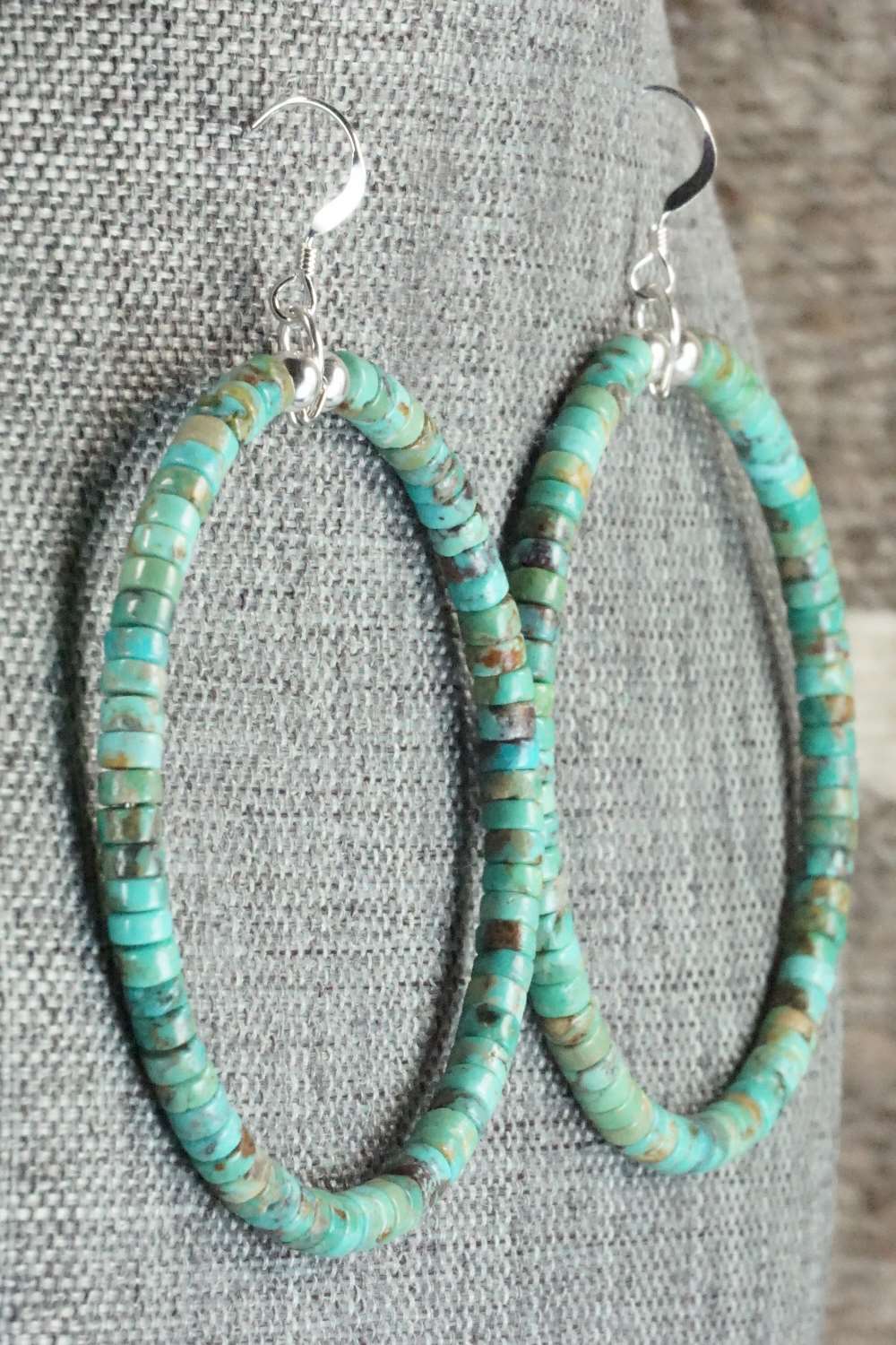Turquoise & Sterling Silver Earrings - Doreen Jake