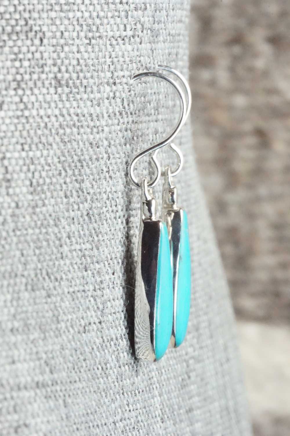Turquoise & Sterling Silver Earrings - Kenneth Bitsie