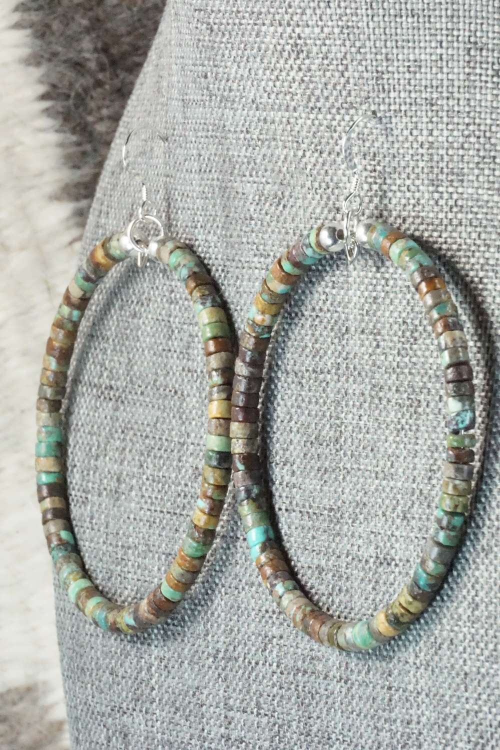 Turquoise & Sterling Silver Earrings - Doreen Jake