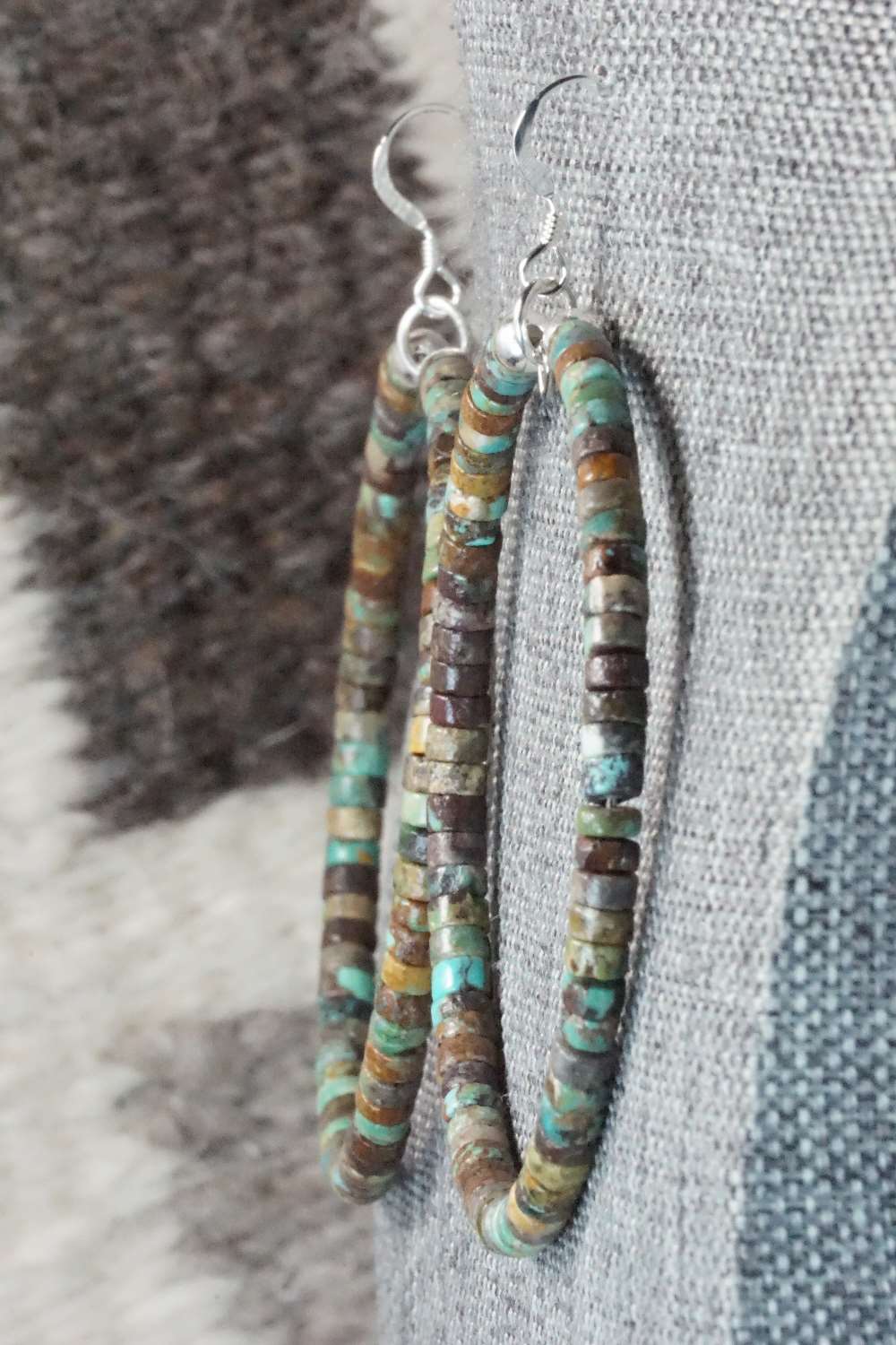 Turquoise & Sterling Silver Earrings - Doreen Jake