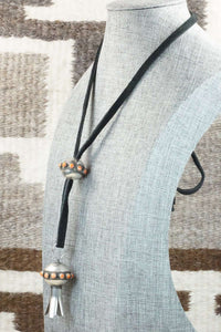 Spiny Oyster & Sterling Silver Pendant and Leather Necklace - Monica Smith