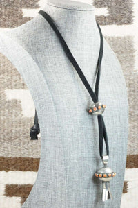 Spiny Oyster & Sterling Silver Pendant and Leather Necklace - Monica Smith