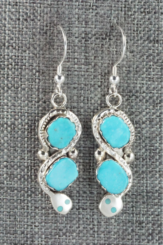 Turquoise & Sterling Silver Earrings - Joy Calavaza