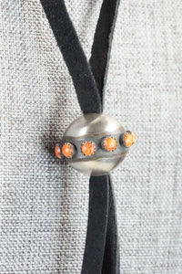 Spiny Oyster & Sterling Silver Pendant and Leather Necklace - Monica Smith