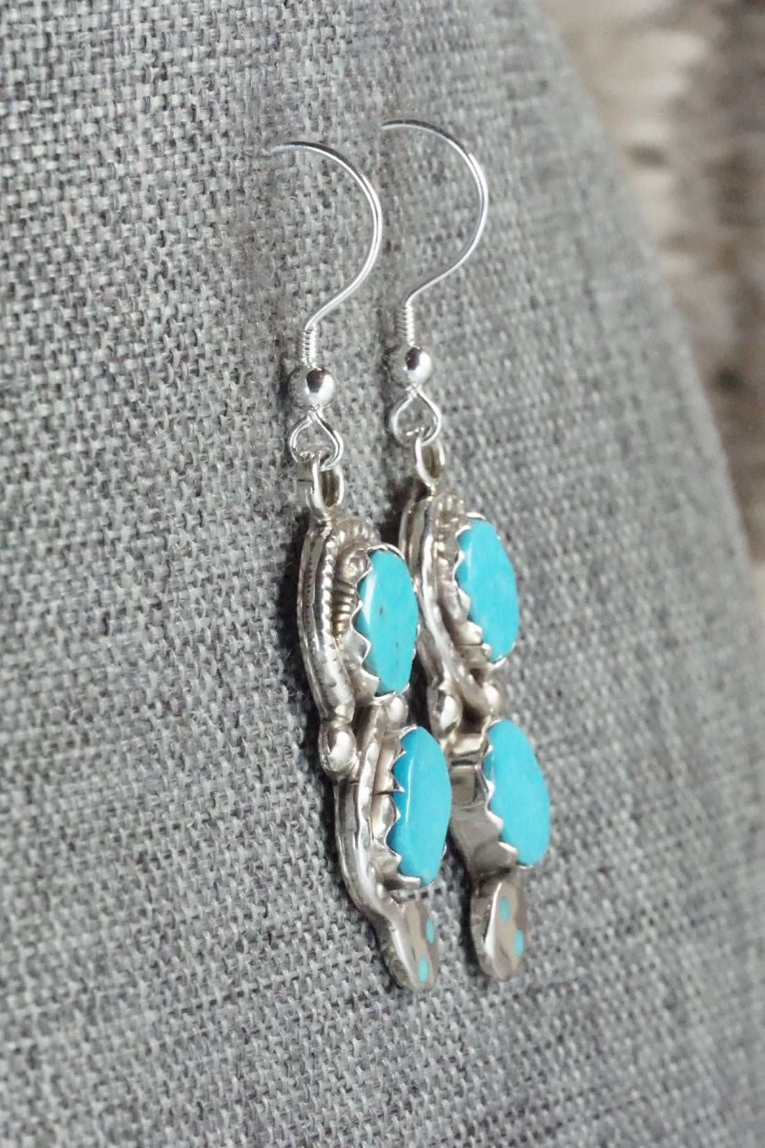 Turquoise & Sterling Silver Earrings - Joy Calavaza
