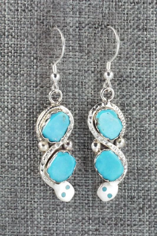 Turquoise & Sterling Silver Earrings - Joy Calavaza