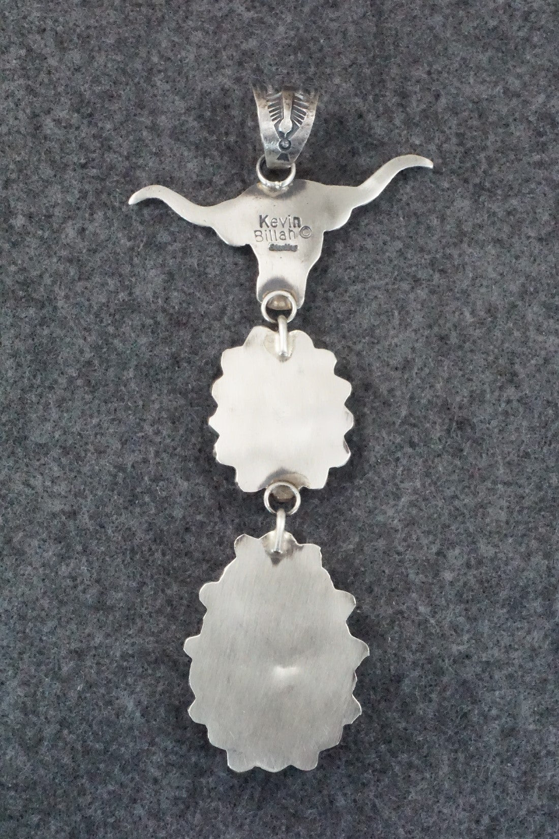 Turquoise, Spiny Oyster & Sterling Silver Pendant - Kevin Billah