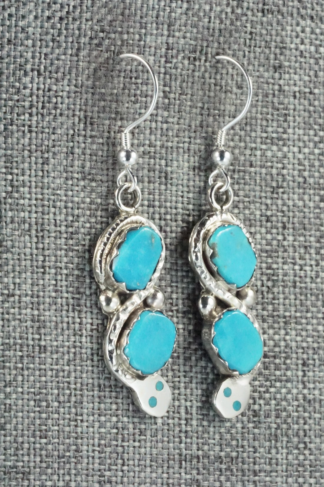 Turquoise & Sterling Silver Earrings - Joy Calavaza