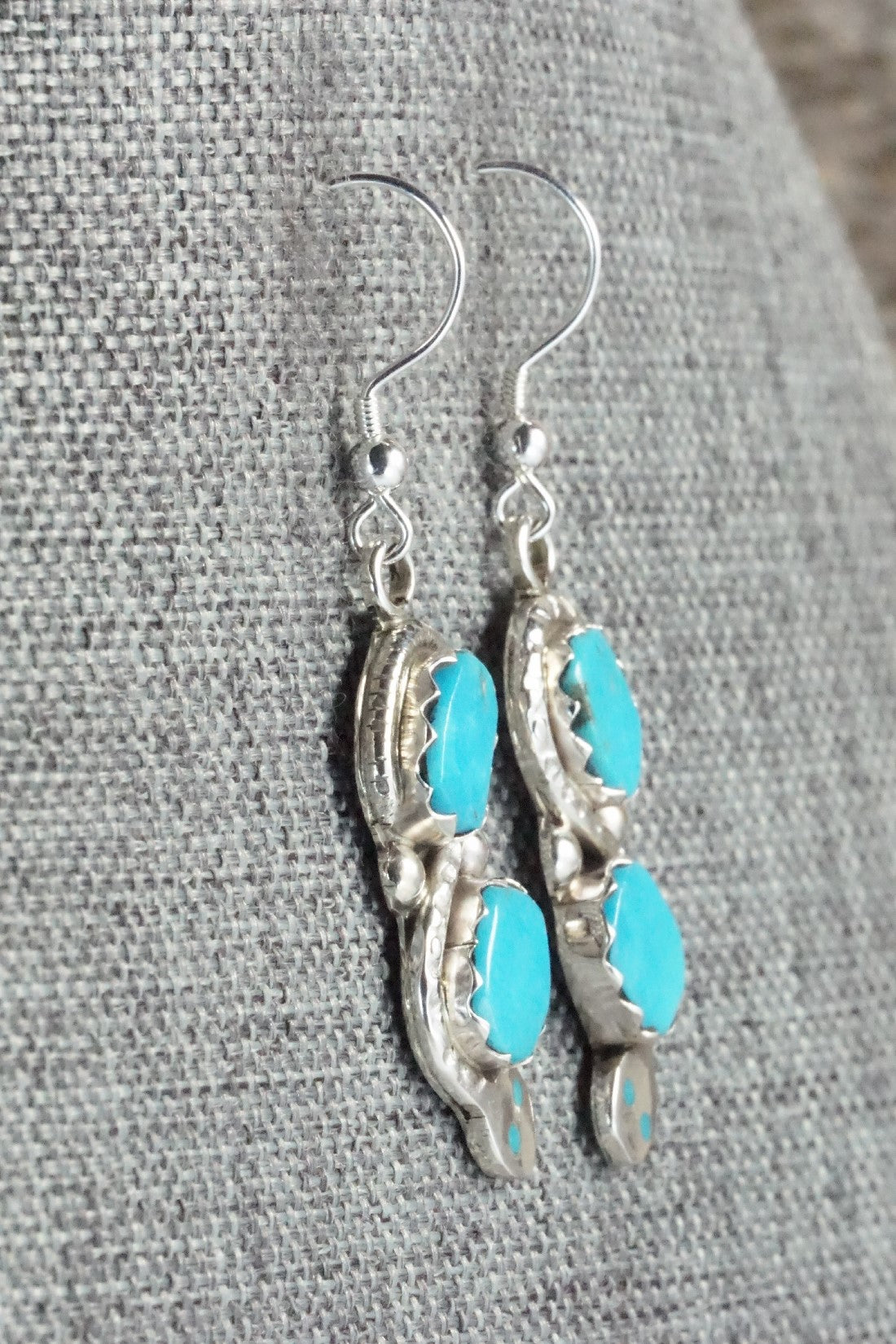 Turquoise & Sterling Silver Earrings - Joy Calavaza