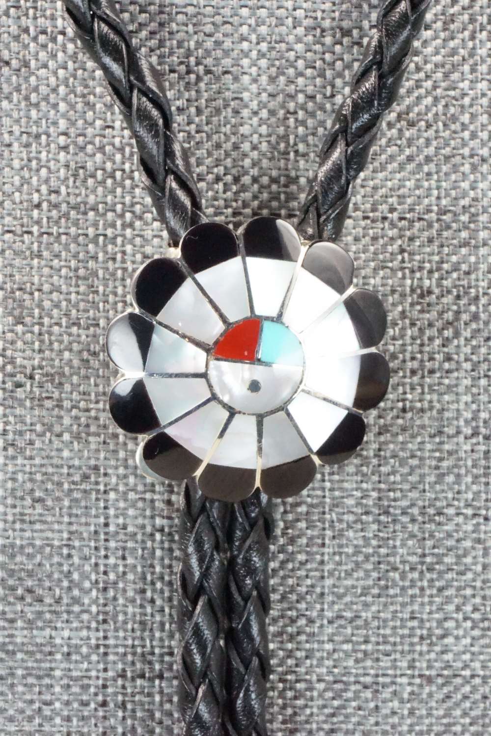 Multi Stone & Sterling Silver Inlay Bolo Tie - Denise Siutza