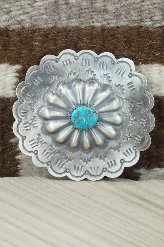 Turquoise & Sterling Silver Pin - Dale Morgan