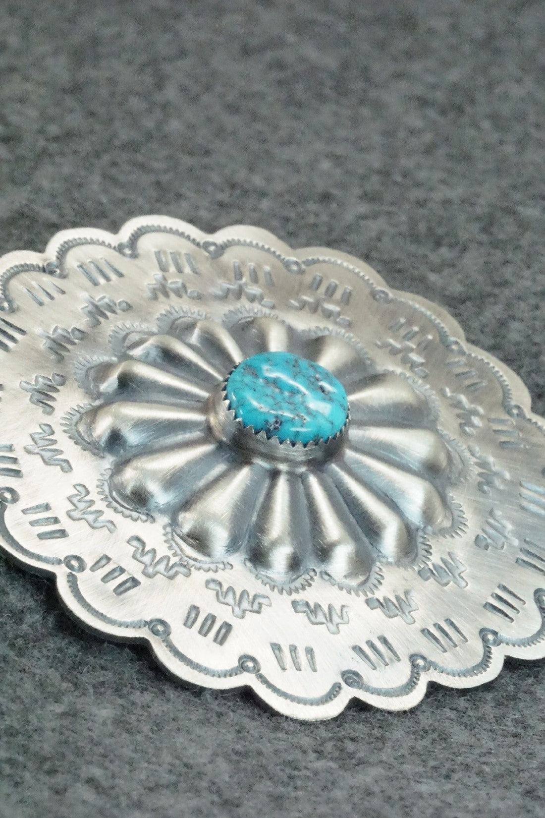 Turquoise & Sterling Silver Pin - Dale Morgan