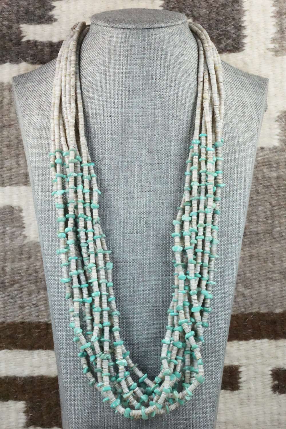Turquoise, Shell & Sterling Silver Necklace - Ramona Bird