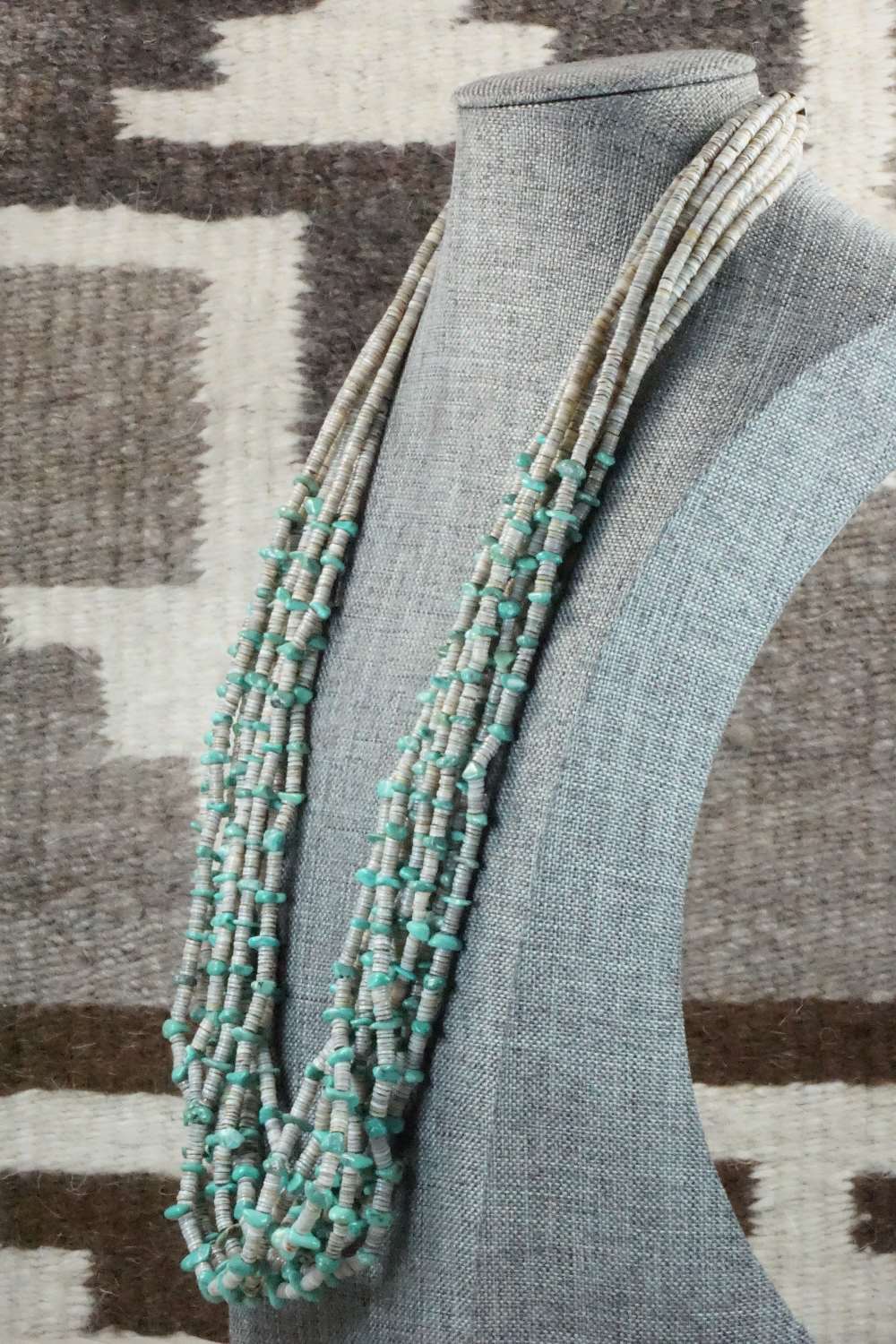 Turquoise, Shell & Sterling Silver Necklace - Ramona Bird