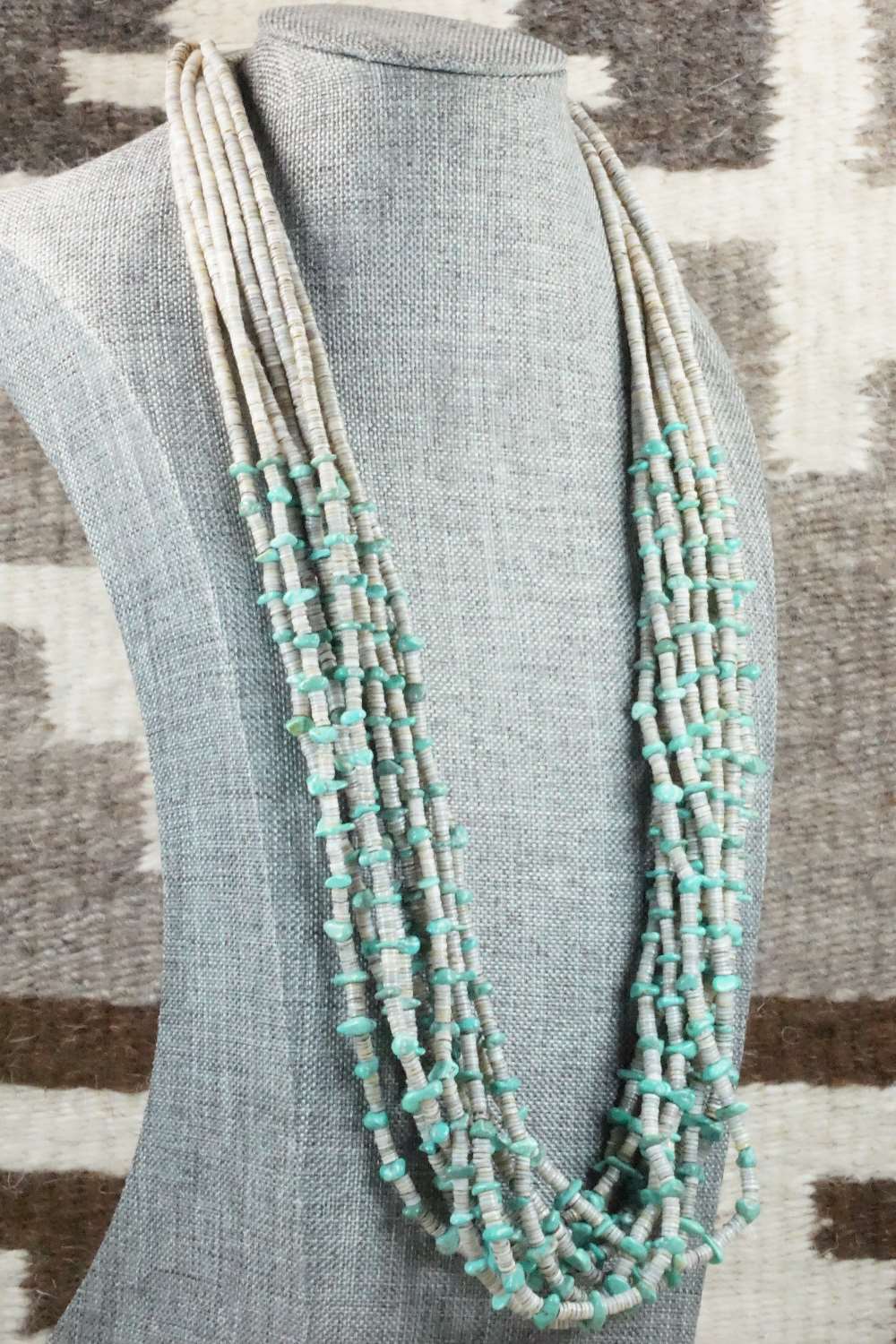Turquoise, Shell & Sterling Silver Necklace - Ramona Bird