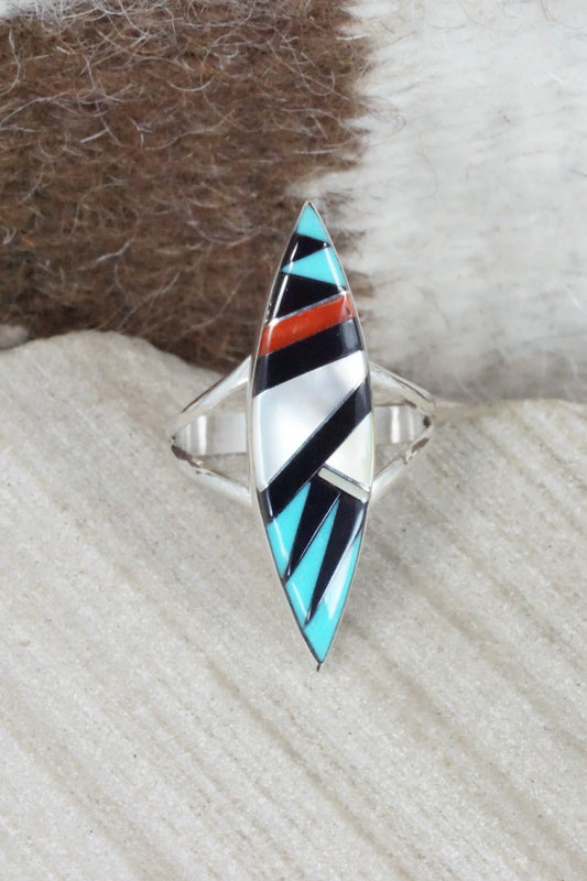 Multi Stone & Sterling Silver Ring - Cleo Kallestewa - Size 9.5