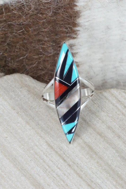 Multi Stone & Sterling Silver Ring - Cleo Kallestewa - Size 7.75
