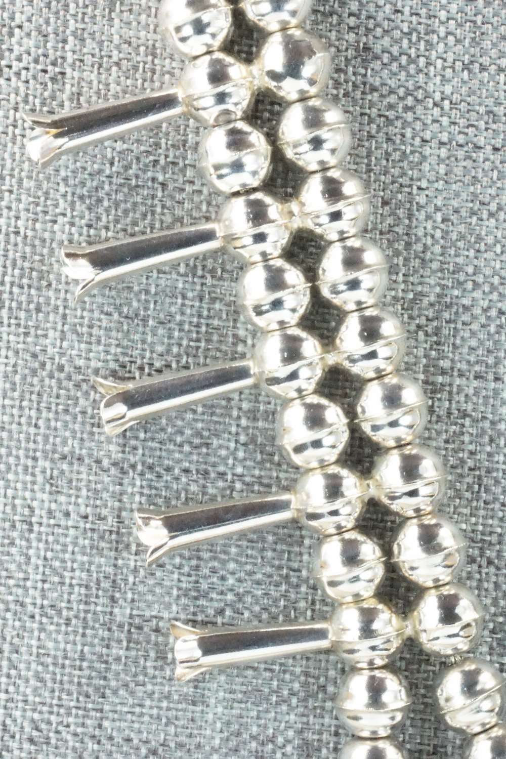Turquoise & Sterling Silver Squash Blossom Necklace and Earrings - Raymond Begay