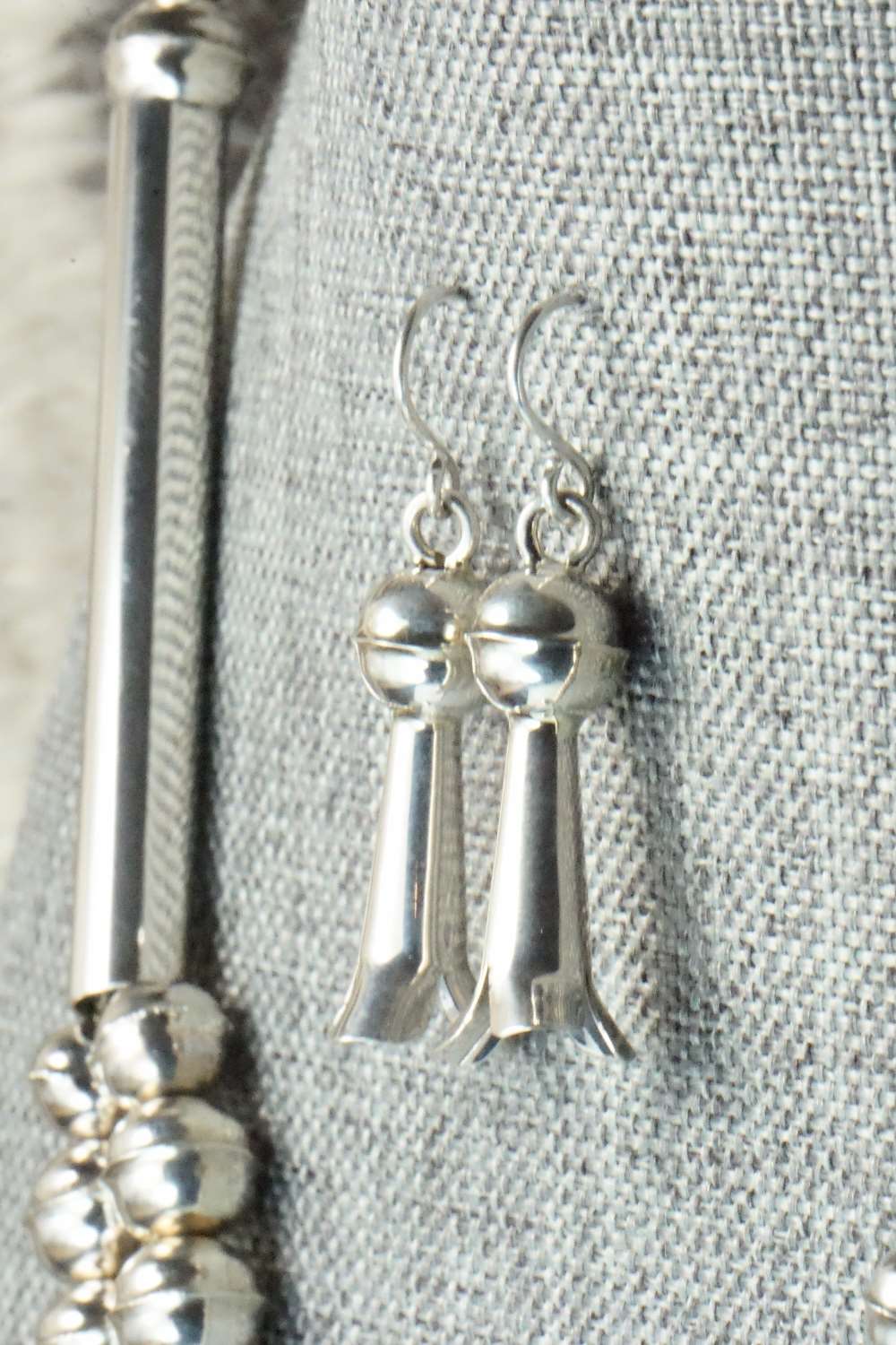 Turquoise & Sterling Silver Squash Blossom Necklace and Earrings - Raymond Begay