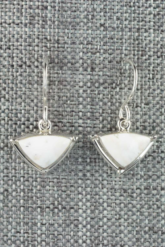White Buffalo & Sterling Silver Earrings - Cathy Webster