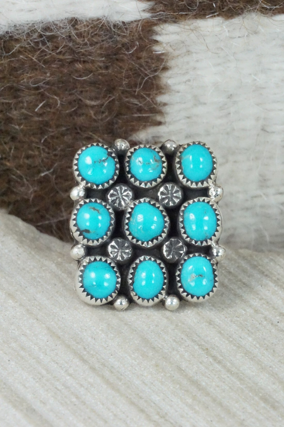 Turquoise & Sterling Silver Ring - Priscilla Reeder - Size 8