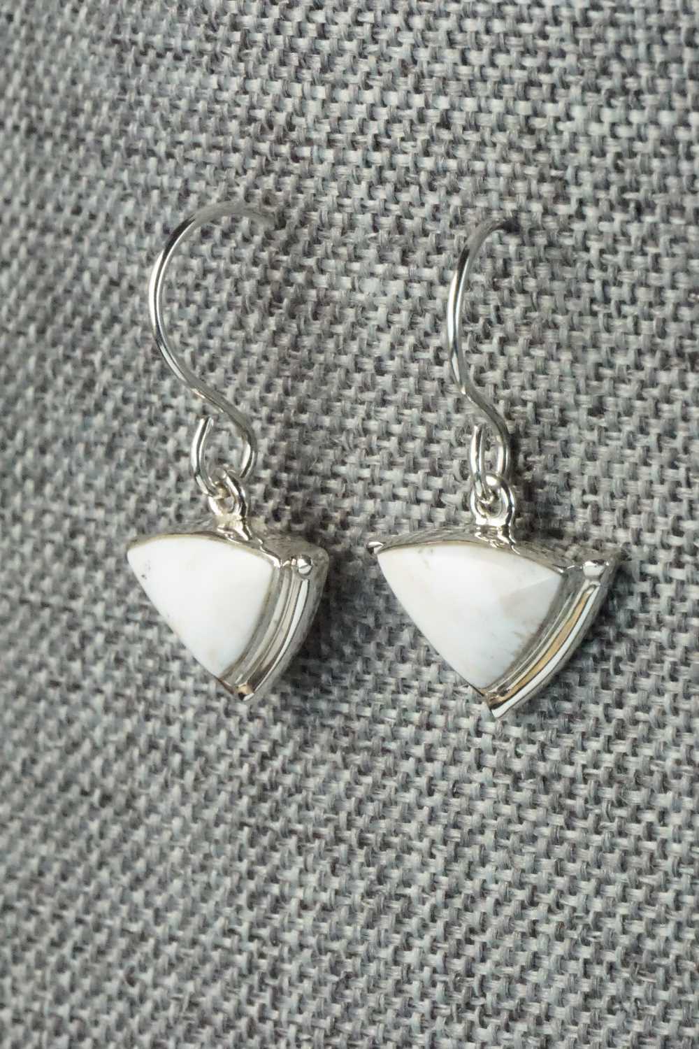 White Buffalo & Sterling Silver Earrings - Cathy Webster