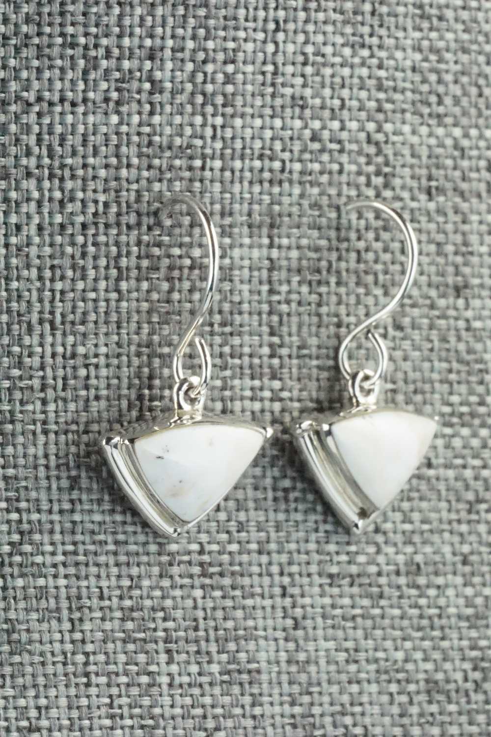 White Buffalo & Sterling Silver Earrings - Cathy Webster