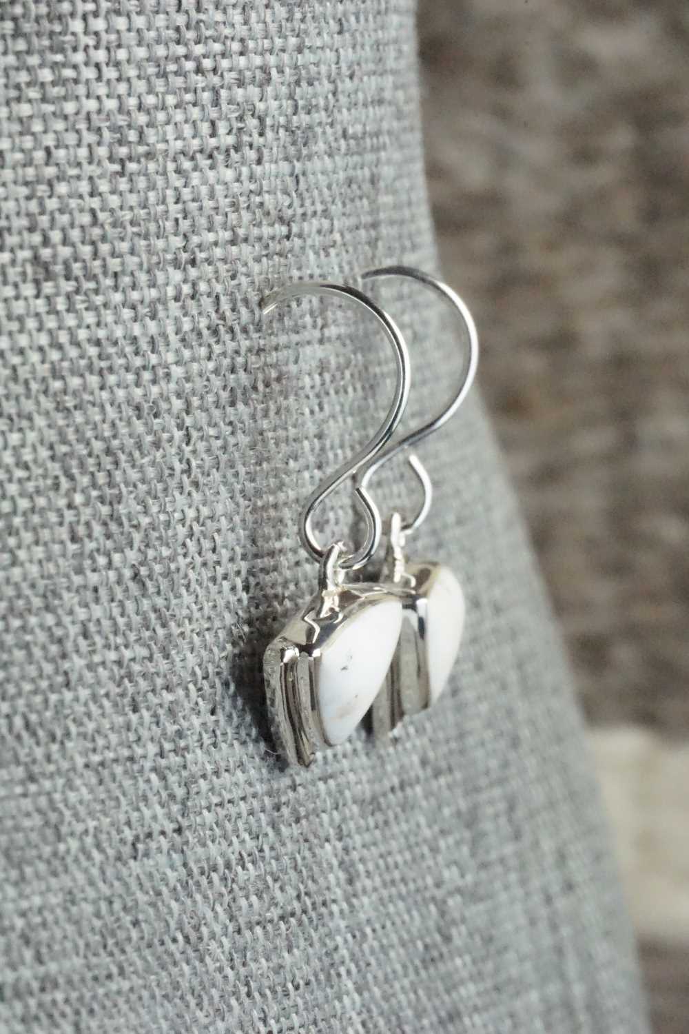 White Buffalo & Sterling Silver Earrings - Cathy Webster