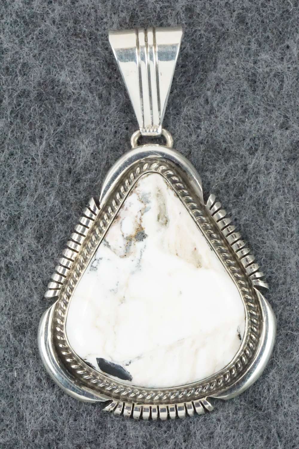 White Buffalo & Sterling Silver Pendant - Samuel Yellowhair