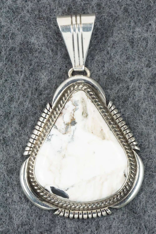 White Buffalo & Sterling Silver Pendant - Samuel Yellowhair