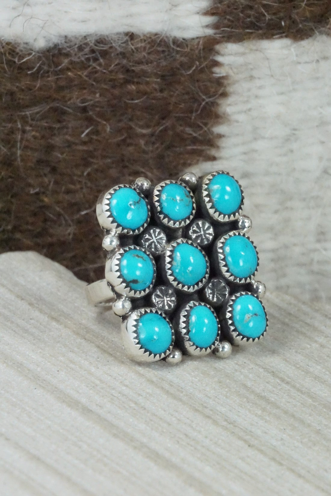 Turquoise & Sterling Silver Ring - Priscilla Reeder - Size 8