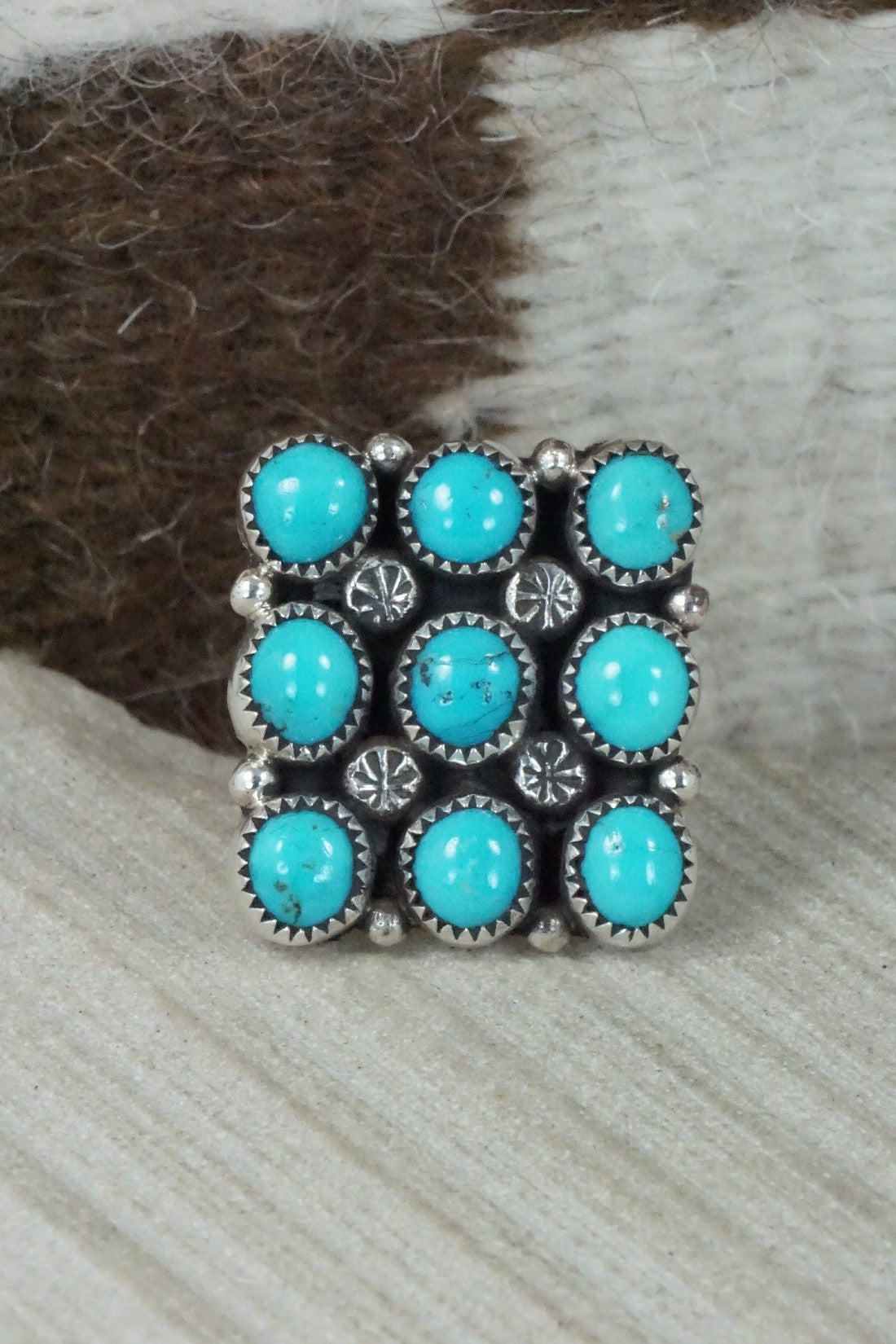 Turquoise & Sterling Silver Ring - Priscilla Reeder - Size 8