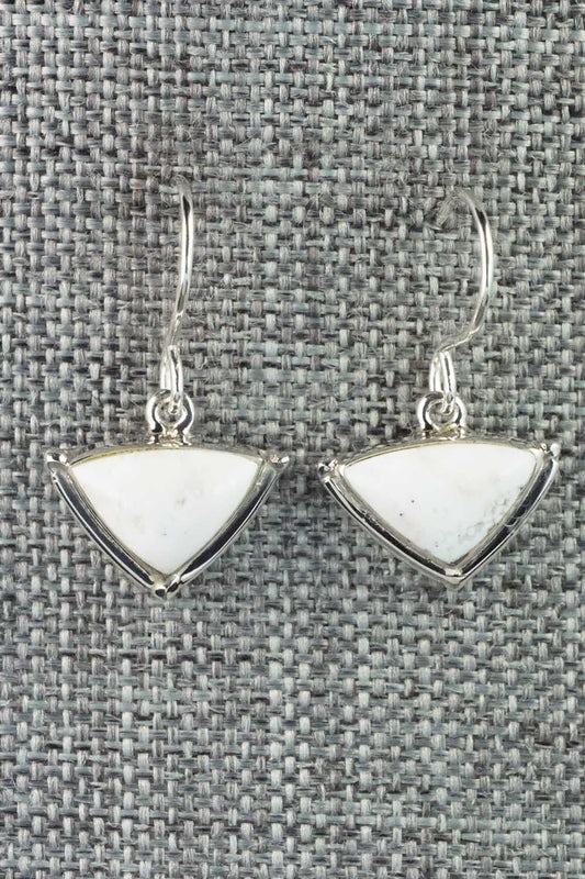 White Buffalo & Sterling Silver Earrings - Cathy Webster