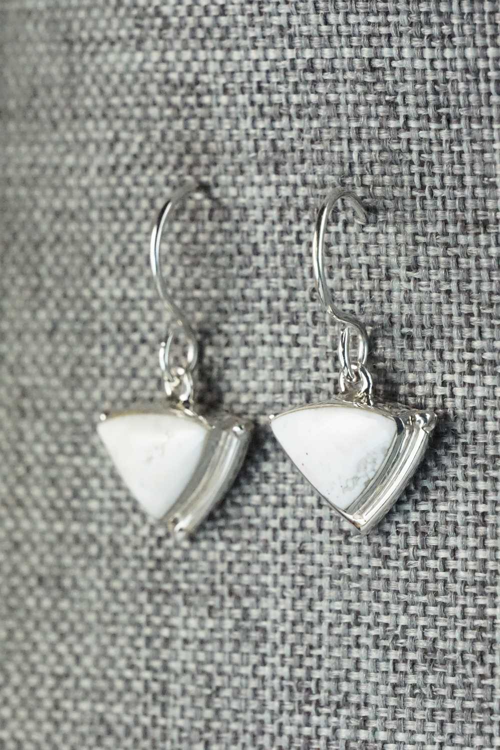 White Buffalo & Sterling Silver Earrings - Cathy Webster