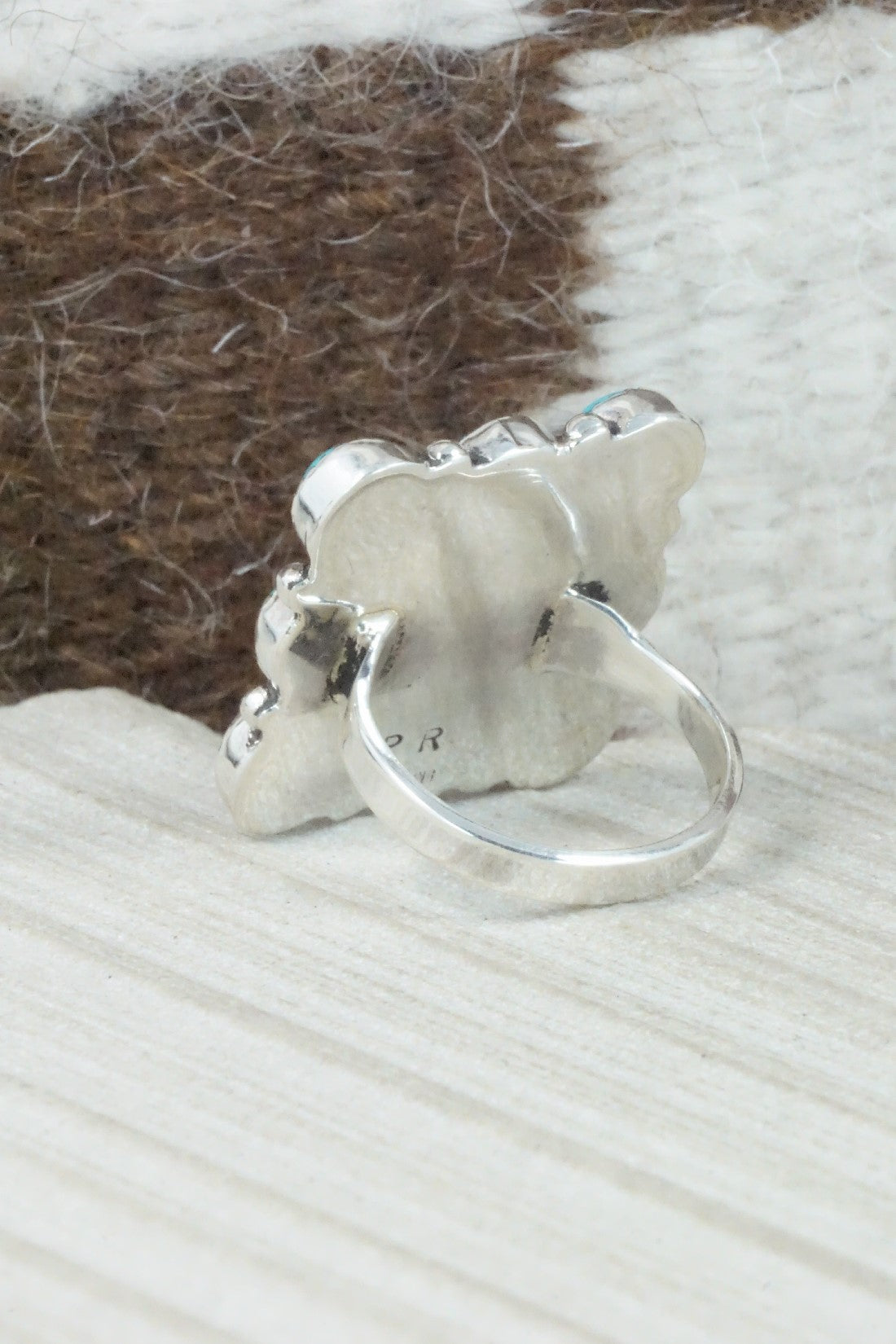 Turquoise & Sterling Silver Ring - Priscilla Reeder - Size 8
