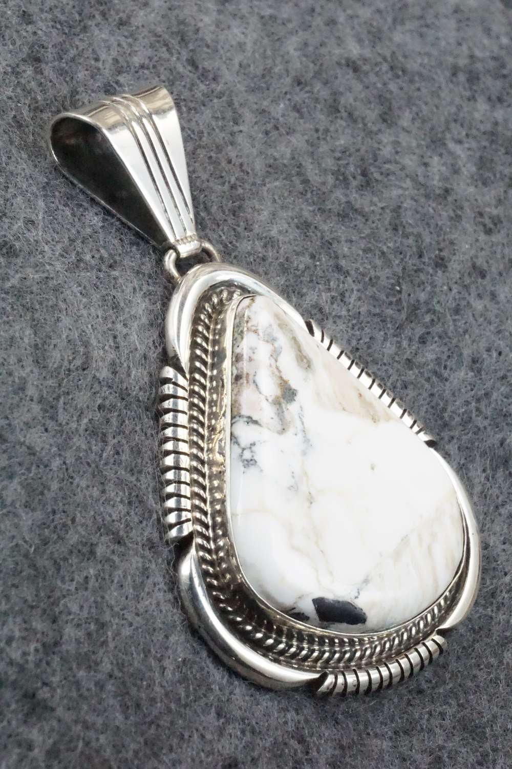 White Buffalo & Sterling Silver Pendant - Samuel Yellowhair