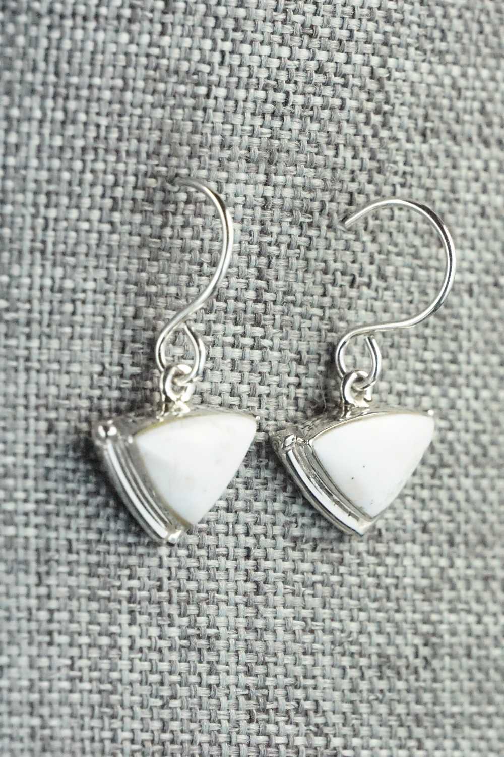 White Buffalo & Sterling Silver Earrings - Cathy Webster