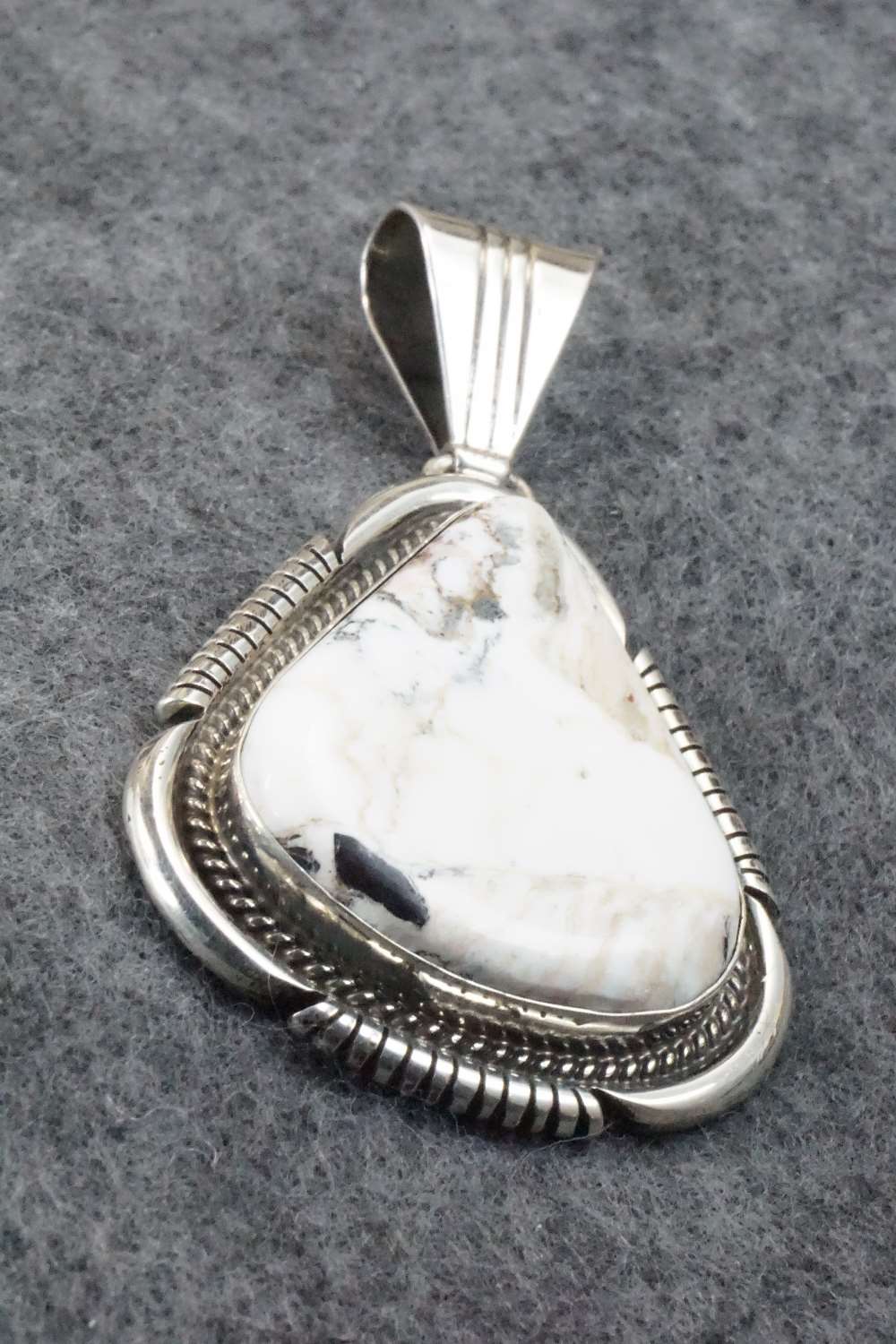 White Buffalo & Sterling Silver Pendant - Samuel Yellowhair