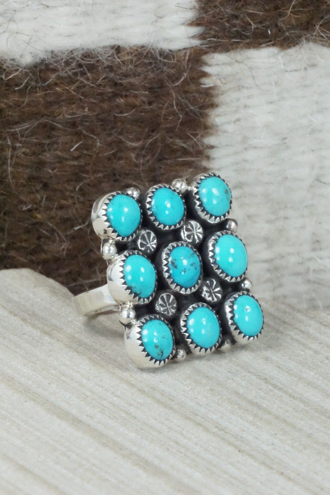 Turquoise & Sterling Silver Ring - Priscilla Reeder - Size 8
