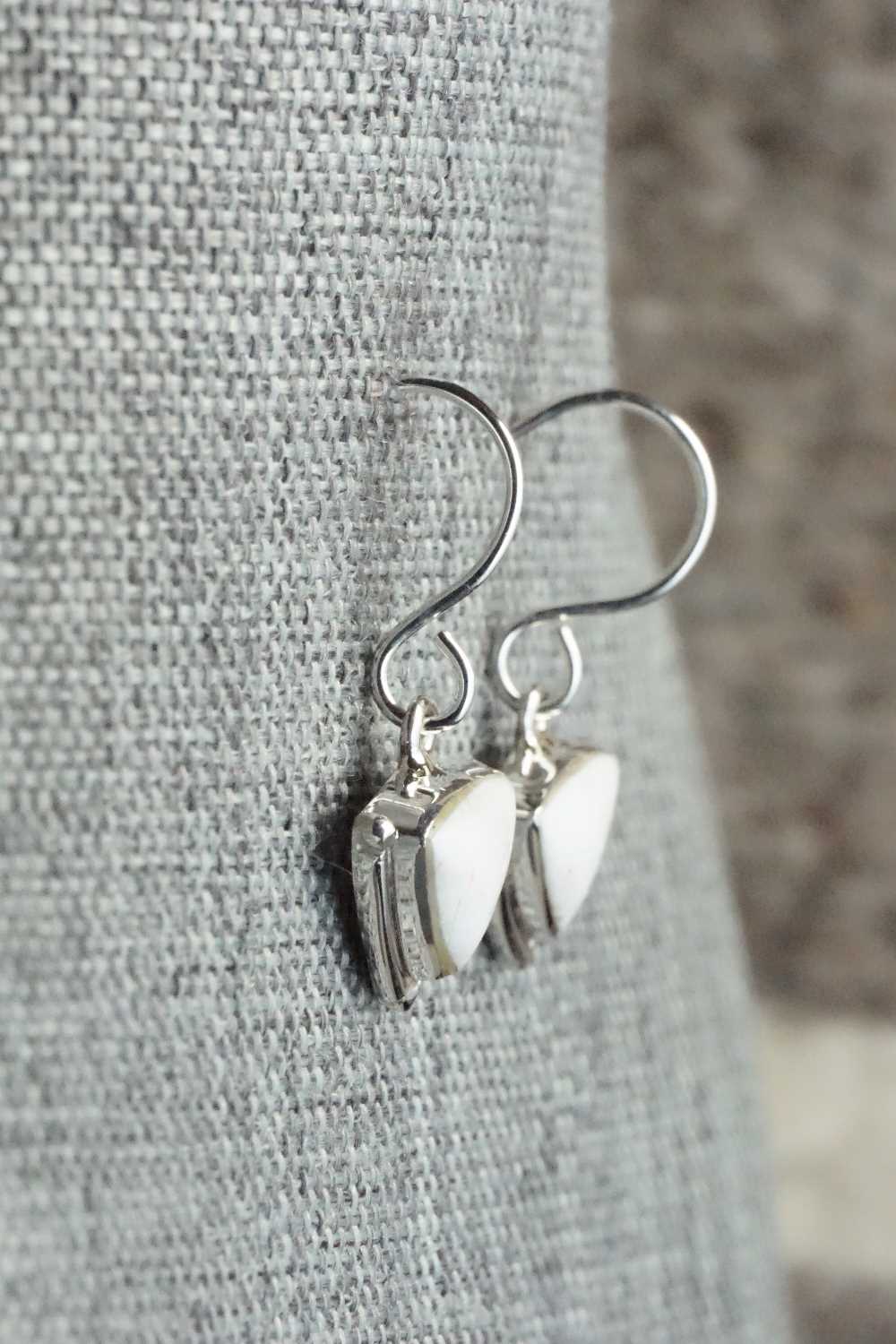 White Buffalo & Sterling Silver Earrings - Cathy Webster