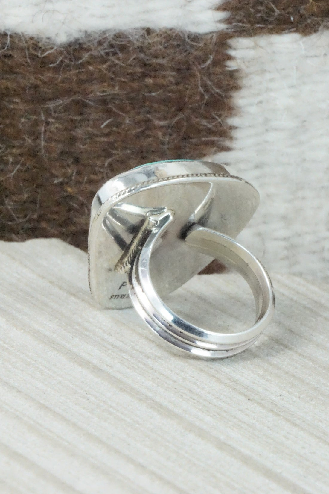 Turquoise & Sterling Silver Ring - Priscilla Reeder - Size 9 (Adj.)