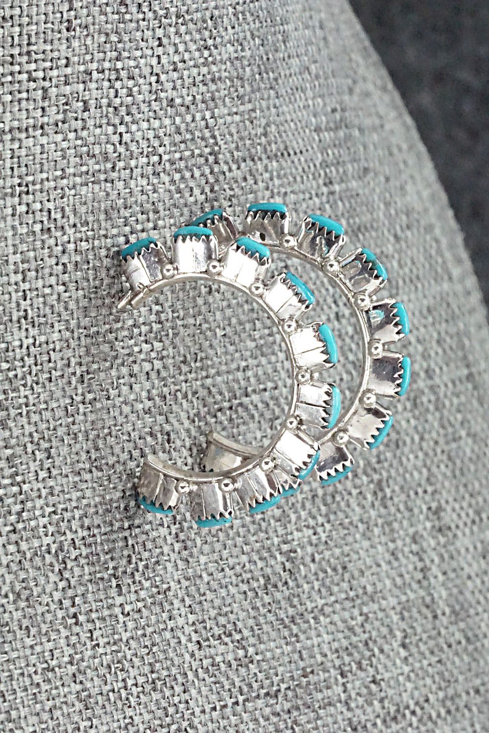 Turquoise & Sterling Silver Earrings - Leland Tucson
