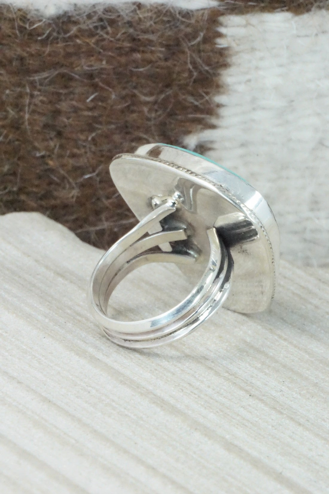 Turquoise & Sterling Silver Ring - Priscilla Reeder - Size 9 (Adj.)
