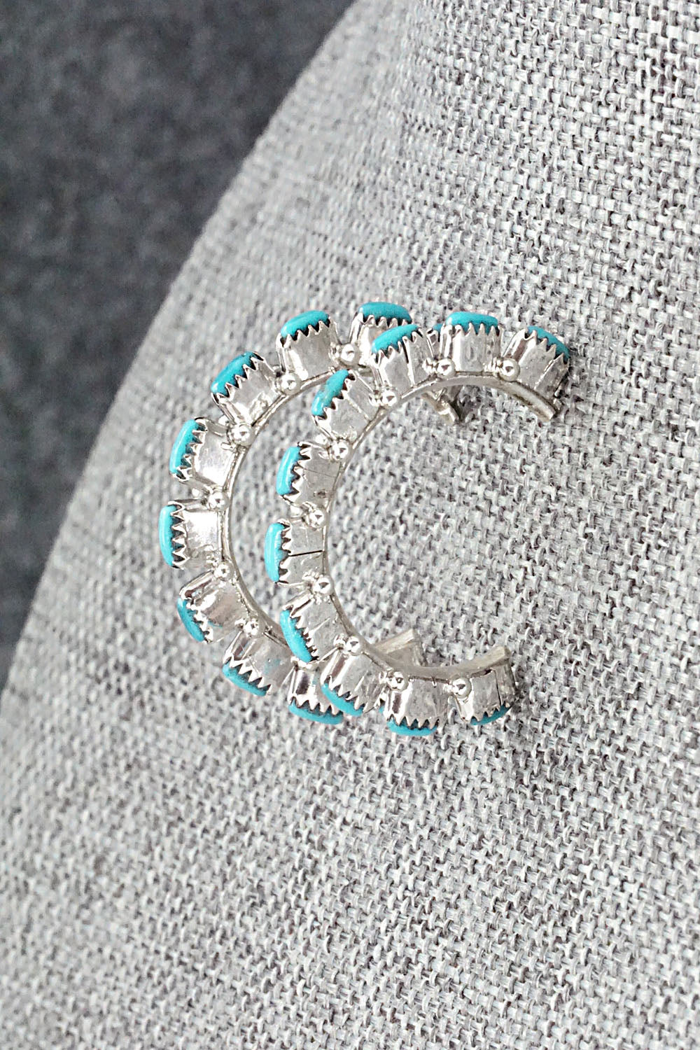 Turquoise & Sterling Silver Earrings - Leland Tucson