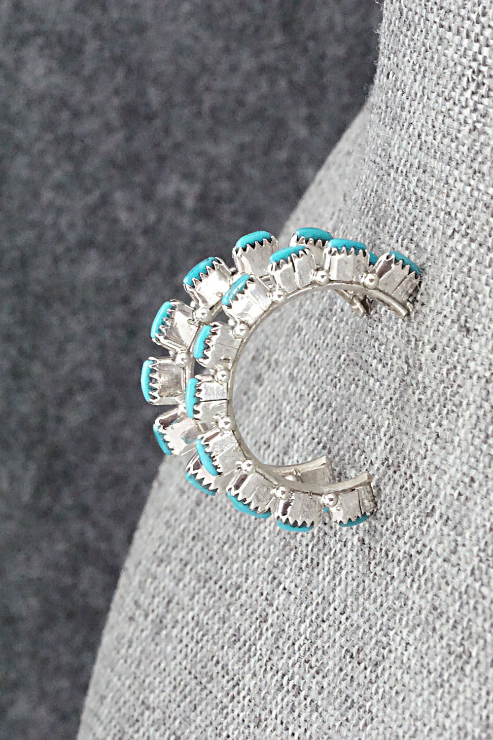 Turquoise & Sterling Silver Earrings - Leland Tucson