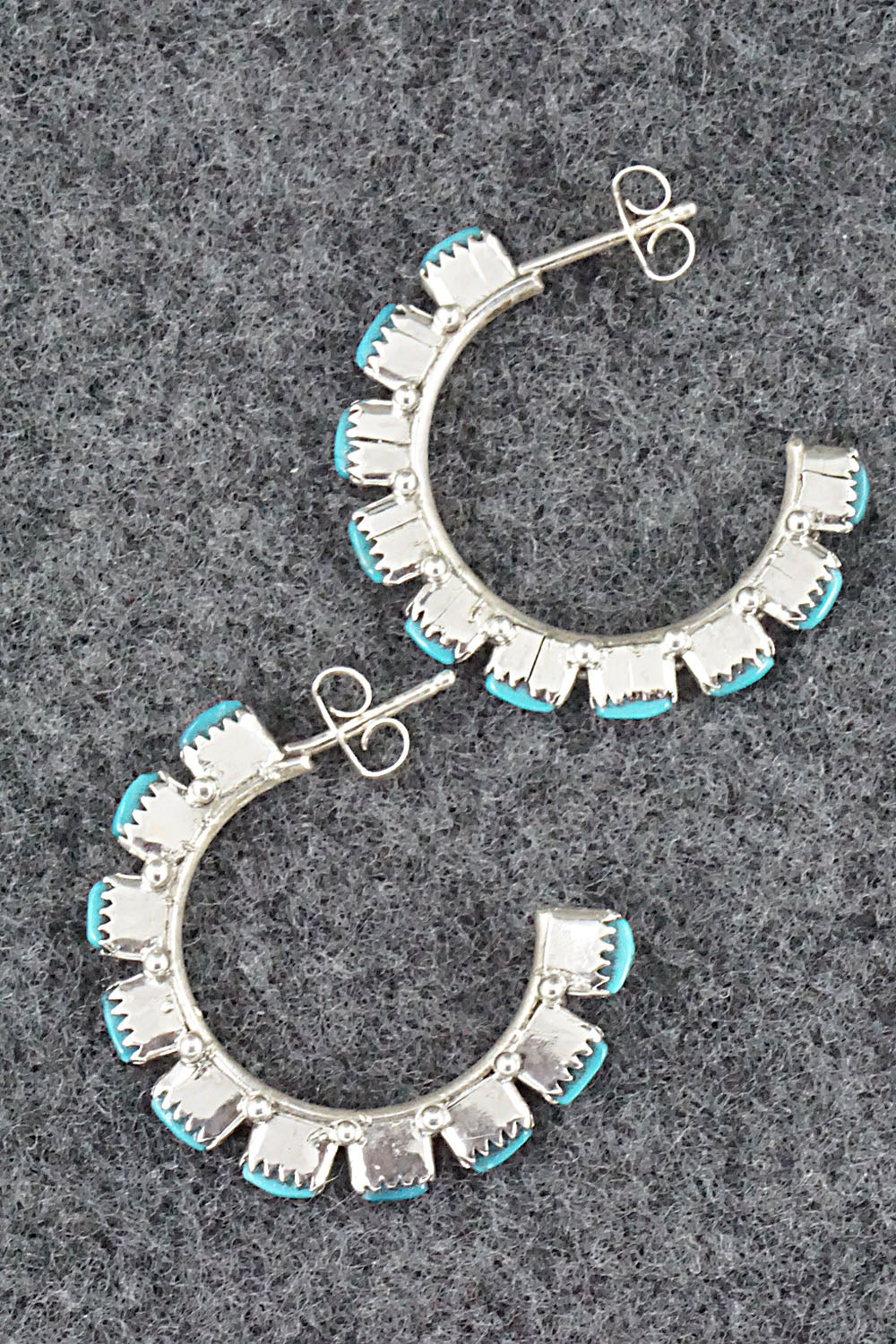 Turquoise & Sterling Silver Earrings - Leland Tucson