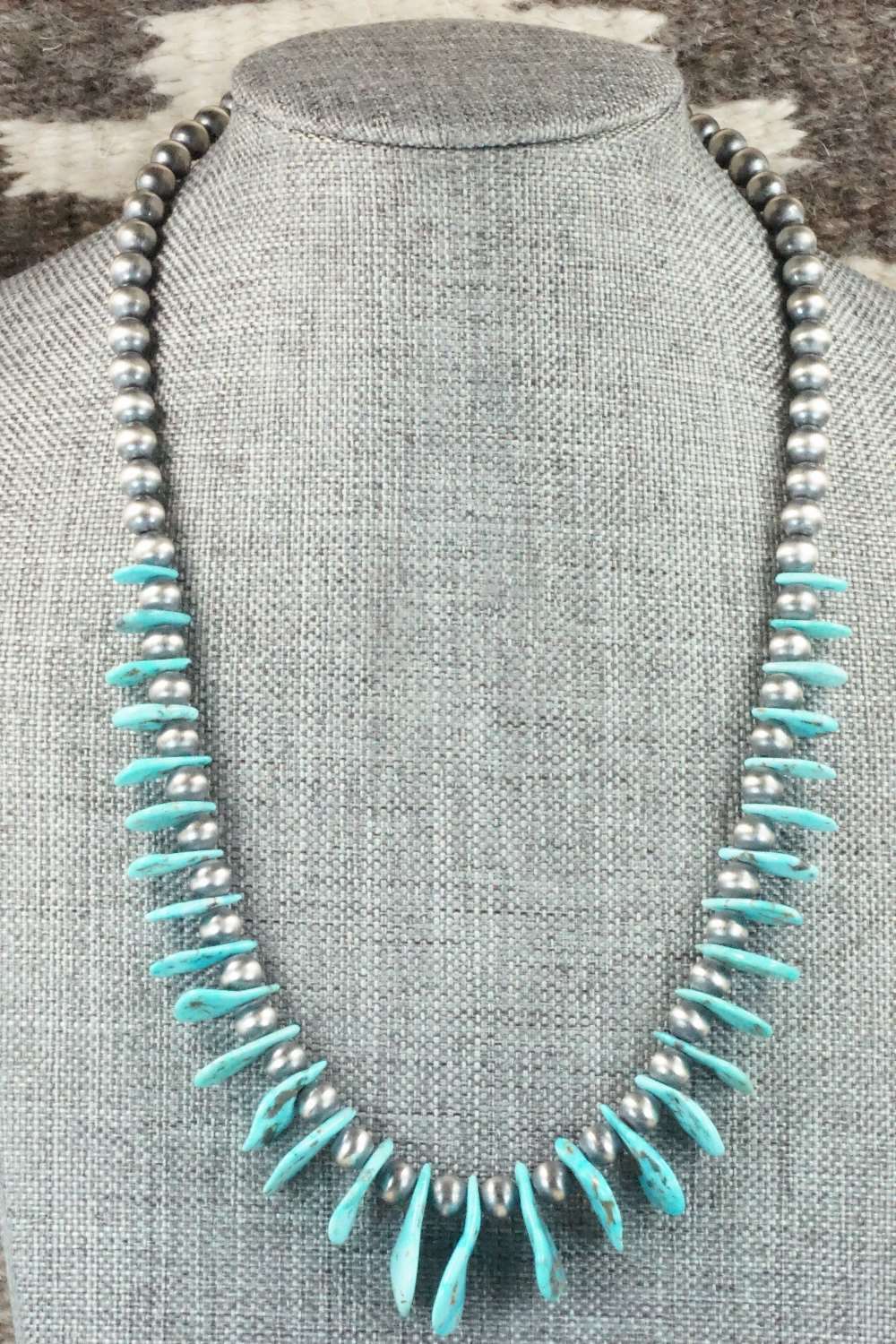 Turquoise & Sterling Silver Necklace - Rita Begay